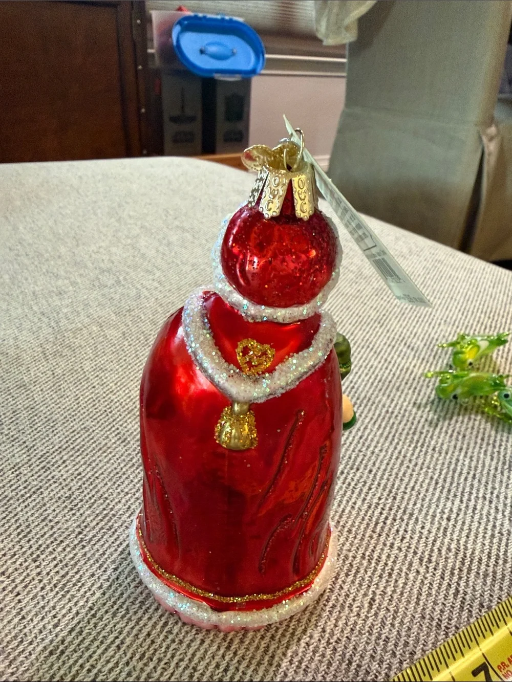 Old world Christmas retired ornament Pink Mrs. Claus with tags and box